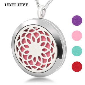 Perfume Locket 316L Stainless Steel Aromatherapy Diffuser Pendant Necklace