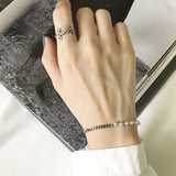 925 Silver Beads Chain Bangle Bracelet for Women