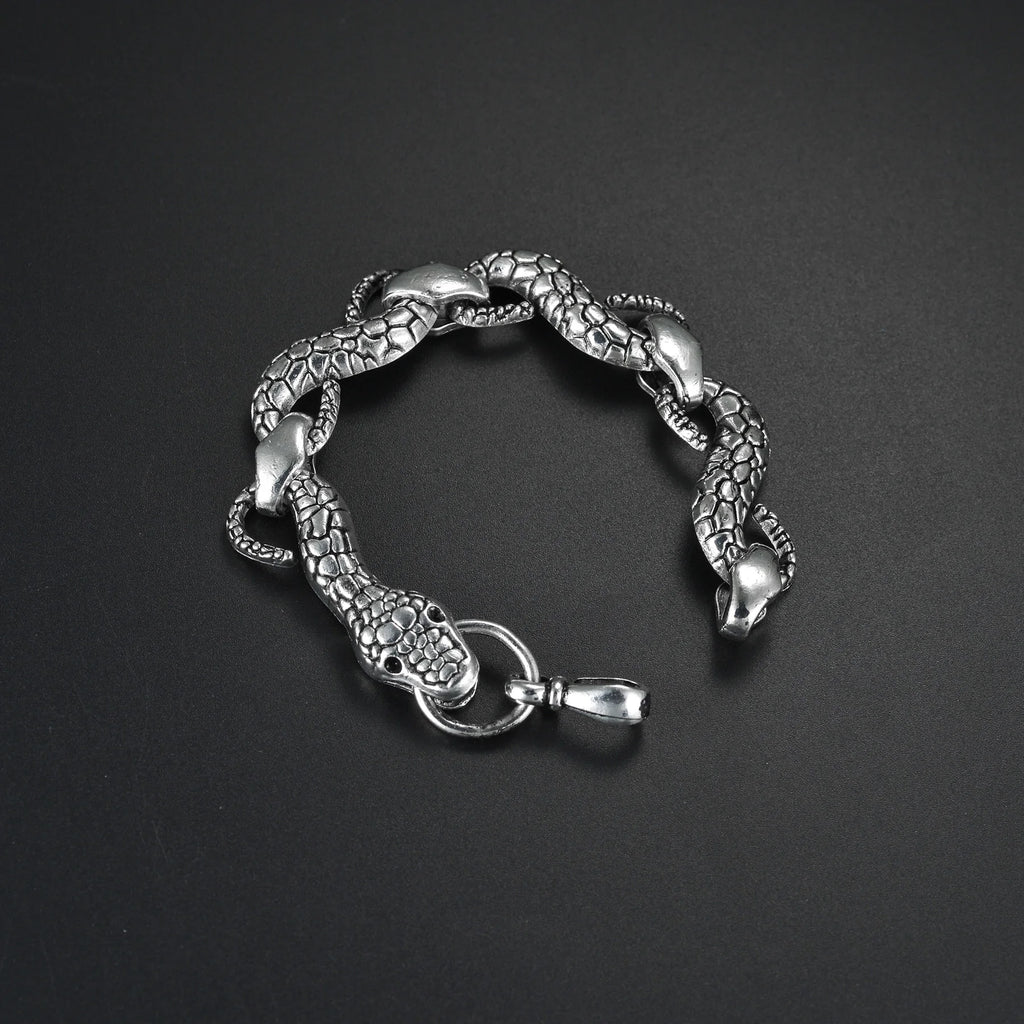 Retro Metal Snake Vintage Punk Charms Bracelet for Men Women