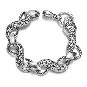 Retro Metal Snake Vintage Punk Charms Bracelet for Men Women