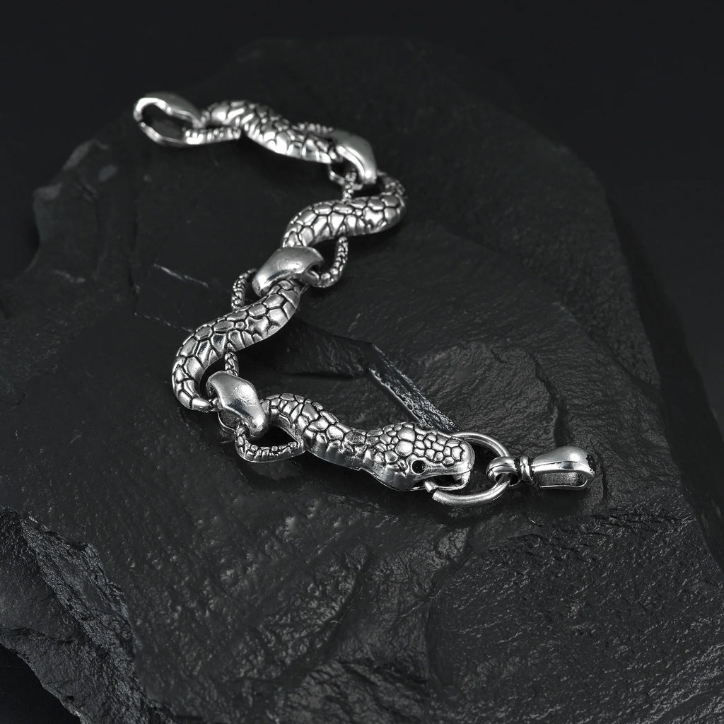 Retro Metal Snake Vintage Punk Charms Bracelet for Men Women