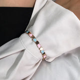 Pink Shell Heart Bangle Stainless Steel Women Jewelry
