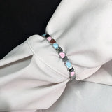 Pink Shell Heart Bangle Stainless Steel Women Jewelry