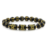 Round Agates Bracelet Tiger Eye Stainless Steel Beads