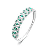 S925 Sterling Silver Green Zircon Bracelet For Women Wedding Anniversary Jewelry