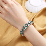S925 Sterling Silver Green Zircon Bracelet For Women Wedding Anniversary Jewelry