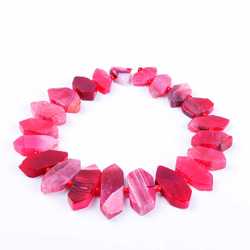 Multicolor Pointed Agata Beads DIY Jewelry Making
