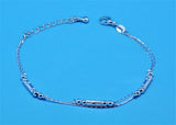 Silver 925 Anklets For Women Cube Ball Double Layer Bracelet Accessories