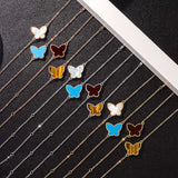Silver Plated Shell Butterfly Charms Chain Bracelet