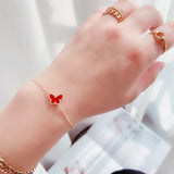 Silver Plated Shell Butterfly Charms Chain Bracelet