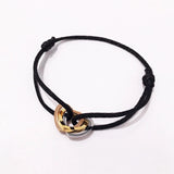 Tricolor Steel Heart Style Tricyclic 16 Colors Cotton Rope Bracelet