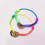 Tricolor Steel Heart Style Tricyclic 16 Colors Cotton Rope Bracelet