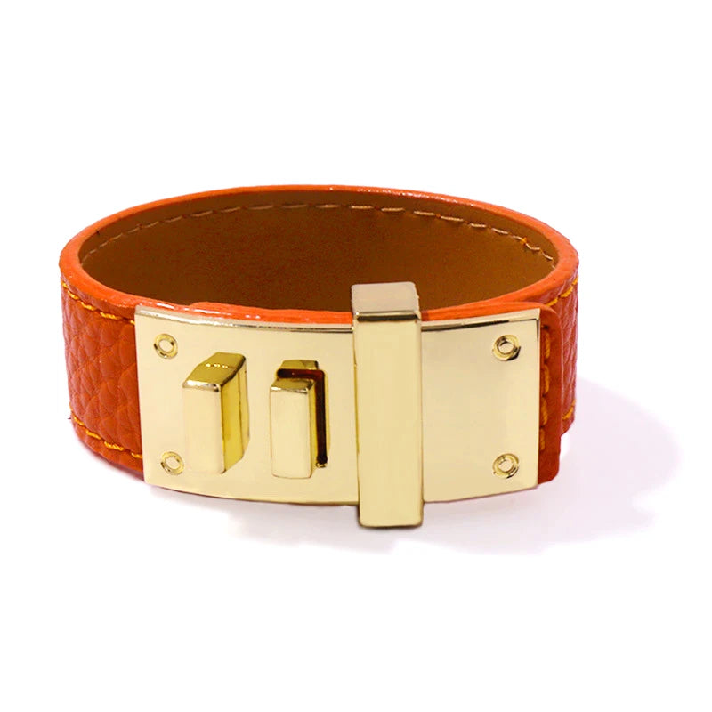 Single Circle PU Leather Charm Bracelet Bangle