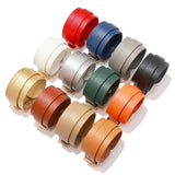 Stainless Steel Buckle Wide PU Leather Bracelet Bangle