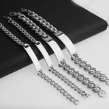 Stainless Steel ID Bracelet For Men Jewelry Silver Punk Party Gift