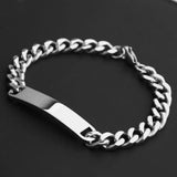Stainless Steel ID Bracelet For Men Jewelry Silver Punk Party Gift