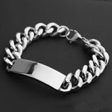 Stainless Steel ID Bracelet For Men Jewelry Silver Punk Party Gift