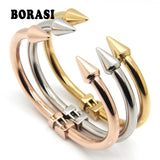 Stainless Steel Cone Nail Cuff Bracelet