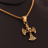 Stainless Steel Litter Cross Pendant Necklace 24inch
