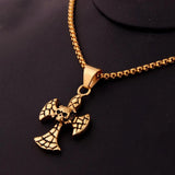 Stainless Steel Litter Cross Pendant Necklace 24inch