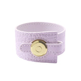 Stainless Steel Metal Button PU Leather Belt Charm Bracelet for Women