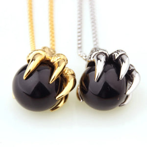 Stainless Steel Dragon Claw Pendant Necklace Mens Jewelry