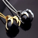Stainless Steel Dragon Claw Pendant Necklace Mens Jewelry