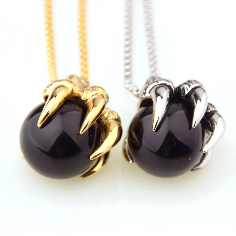 Stainless Steel Dragon Claw Pendant Necklace Mens Jewelry