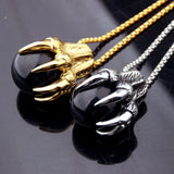 Stainless Steel Dragon Claw Pendant Necklace Mens Jewelry
