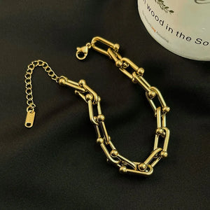 Stainless Steel U-Shaped Chain Bracelet For Women