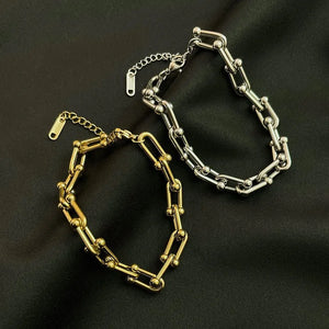 Stainless Steel U-Shaped Chain Bracelet For Women