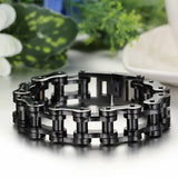 Titanium IP Plated Bicycle Chains Bracelets Punk Wristbands