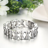 Titanium IP Plated Bicycle Chains Bracelets Punk Wristbands
