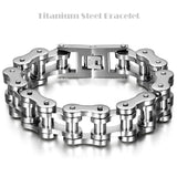 Titanium IP Plated Bicycle Chains Bracelets Punk Wristbands