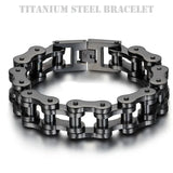 Titanium IP Plated Bicycle Chains Bracelets Punk Wristbands