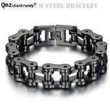 Titanium IP Plated Bicycle Chains Bracelets Punk Wristbands