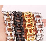 Titanium Steel 18mm/23mm Biker Chain Bracelet High Polished Men Moto Jewelry