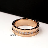 Titanium Steel Carving Zircon Rose Ring Wedding Jewelry Love Ring