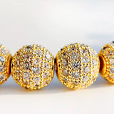 Zircon Disco Balls Charms Bracelet CZ Beads Beaded Bracelets Hommes