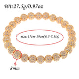 Zircon Disco Balls Charms Bracelet CZ Beads Beaded Bracelets Hommes