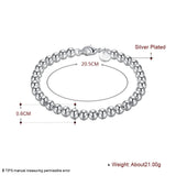 Sterling 925 Silver 6mm Beads Charm Bracelet Fine Jewelry