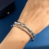 Top Wide & Narrow Bamboo Bangle 3 Stainless Steel Bracelet Bracelets for Women