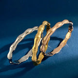 Top Wide & Narrow Bamboo Bangle 3 Stainless Steel Bracelet Bracelets for Women
