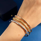 Top Wide & Narrow Bamboo Bangle 3 Stainless Steel Bracelet Bracelets for Women