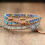 Women's Opal Stone Leather Wrap Bracelet