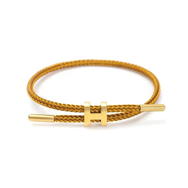 Women Girls Stainless Steel Rope Bracelets Lucky Couple Bracelets