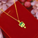 Women Girls Zodiac Cattle Necklace 18K Charm Necklaces Pendants Copper Jewelry