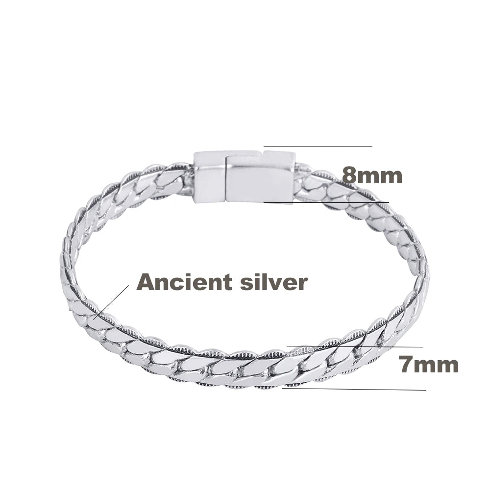 Women's Motor Bike Chain Motorcycle Chain Silver Buddha Bracelet Bangle