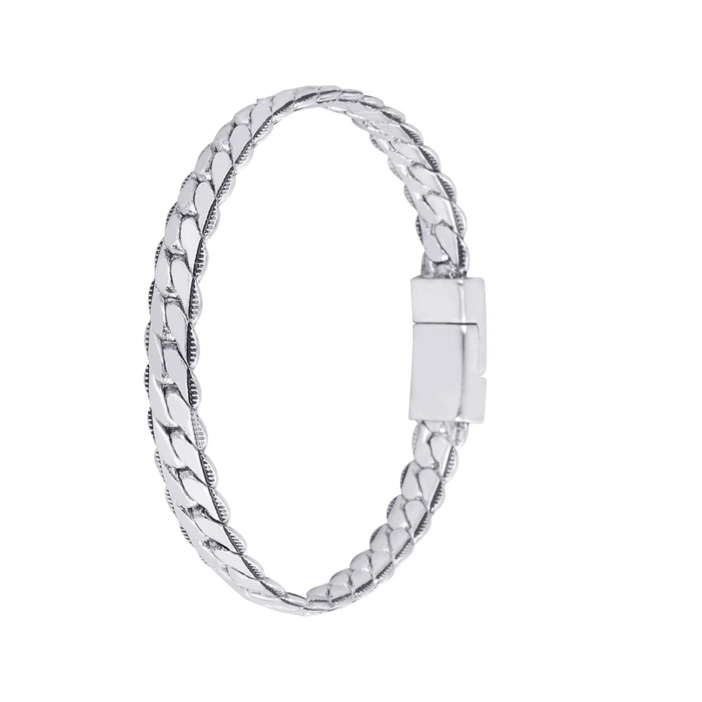 Women's Motor Bike Chain Motorcycle Chain Silver Buddha Bracelet Bangle