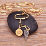 Zircon Round Evil Eye Pendant Necklace Crystal Women Gift
